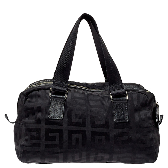 Givenchy Bags Givenchy Black Leather And Signature Canvas Duffel
